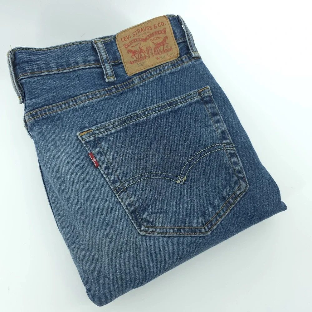 Levi's 502 Blue Jeans Mens 38X32‎ Measured 38X31 Taper Fit Comfort Stretch Denim